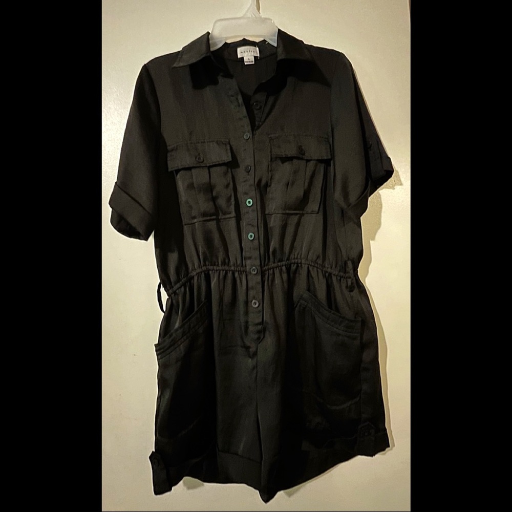 Sexy Button Front Flap Pocket Short Sleeve Casual Romper